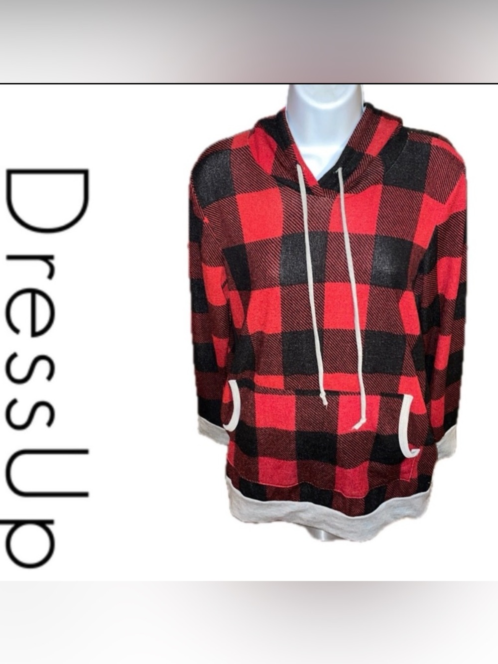 Buffalo Check Hoodie 🐃🏁❤️🩶